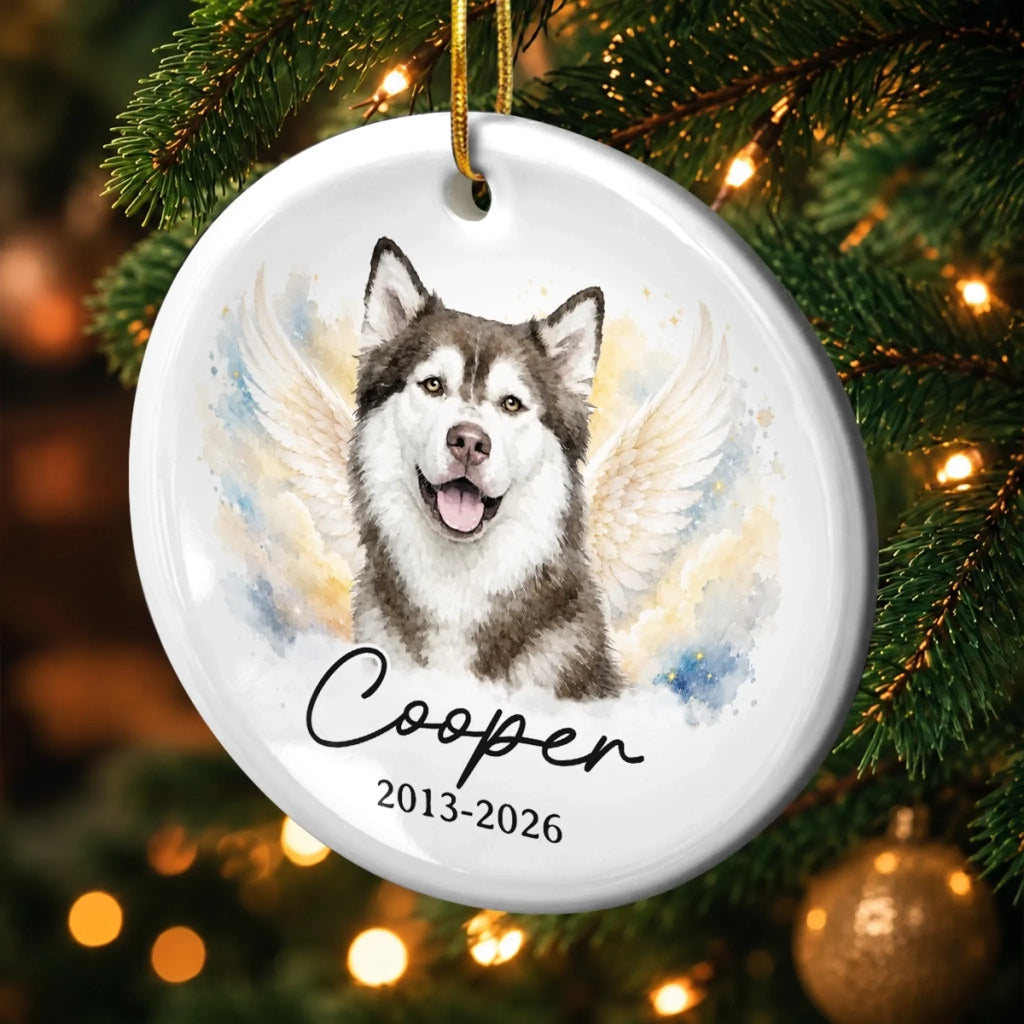 Custom Photo Ceramic Ornament - Personalized Pet Christmas Memorial Sympathy Gifts For Dogs, Cats - Forever In Loving Memory