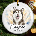 Custom Photo Ceramic Ornament - Personalized Pet Christmas Memorial Sympathy Gifts For Dogs, Cats - Forever In Loving Memory