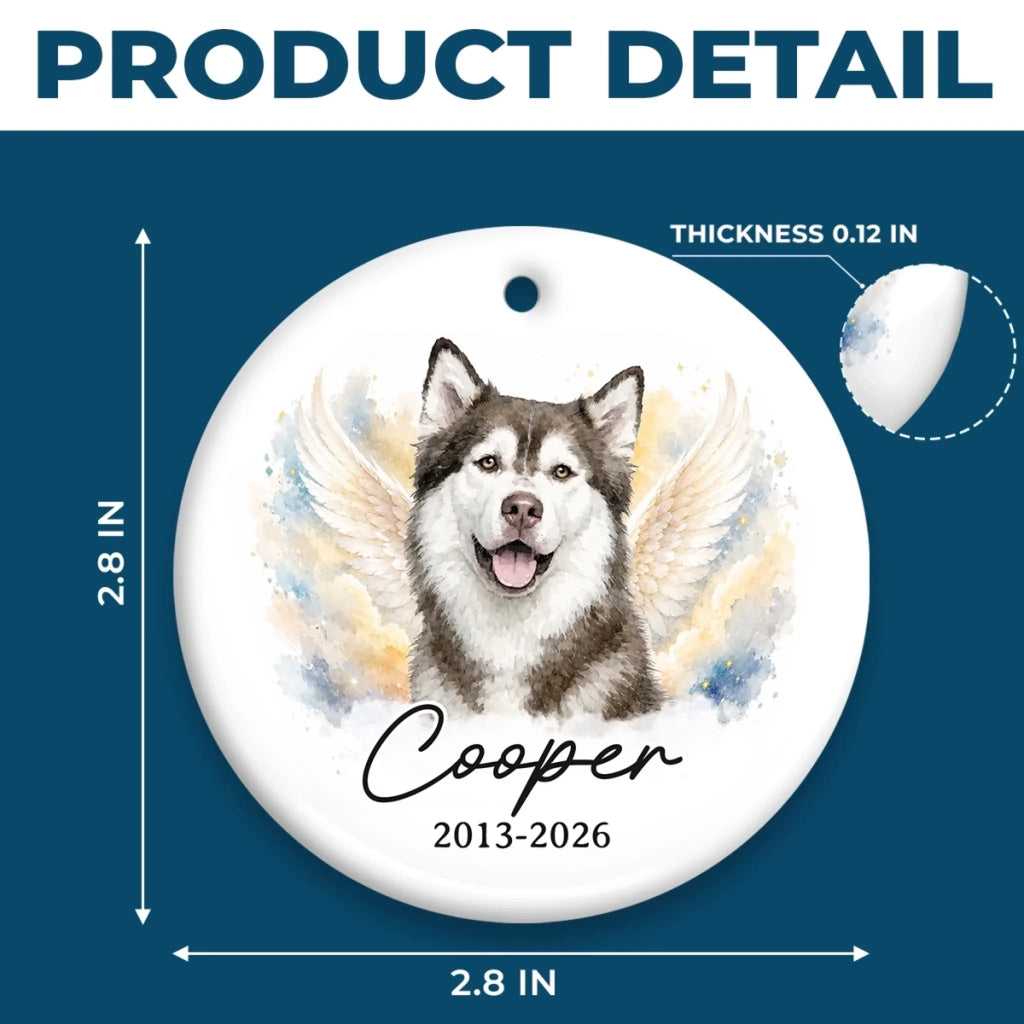 Custom Photo Ceramic Ornament - Personalized Pet Christmas Memorial Sympathy Gifts For Dogs, Cats - Forever In Loving Memory