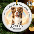 Custom Photo Ceramic Ornament - Personalized Pet Christmas Memorial Sympathy Gifts For Dogs, Cats - Always Missed Deeply Loved