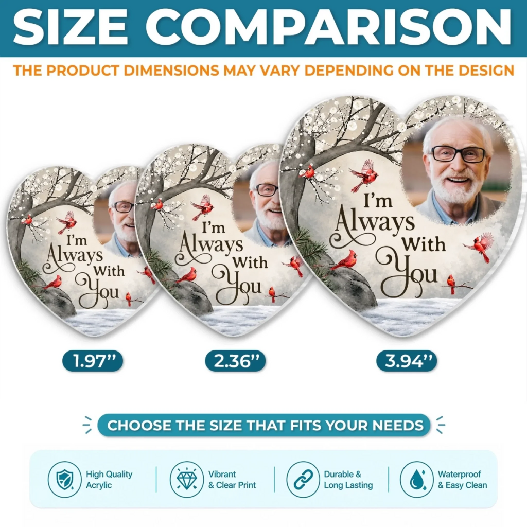 Custom Photo Acrylic Badge Reel - Personalized Memorial Sympathy Gifts For Loss Of Mom, Dad - Gone From Sight Not From Heart