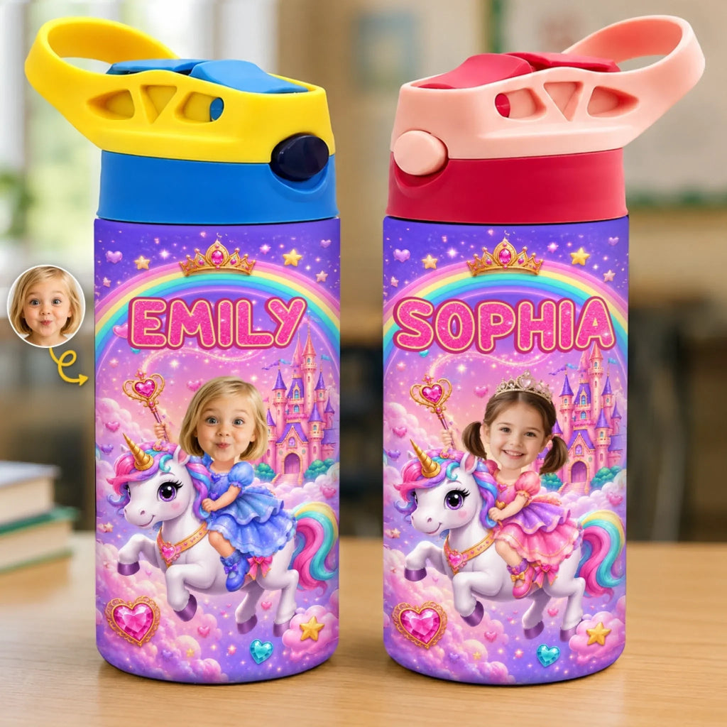 Custom Photo Kids Insulated Water Bottle - Personalized Back To School Gifts For Kids - Big Dreams Begin