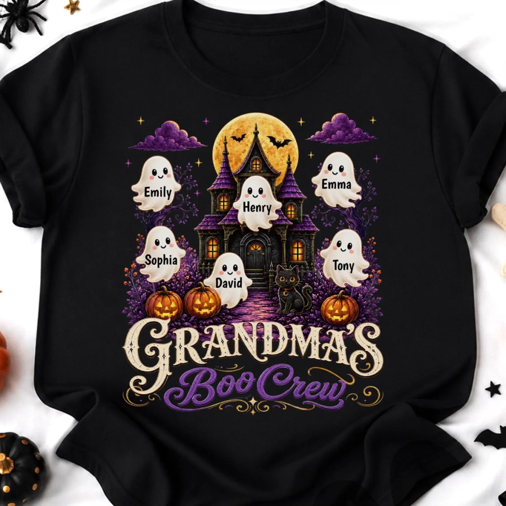 Custom Boo Crew T-shirt, Hoodie - Personalized Halloween Birthday Gifts For Mom, Grandma - Too Cute To Spook
