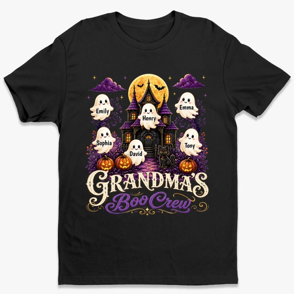 Custom Boo Crew T-shirt, Hoodie - Personalized Halloween Birthday Gifts For Mom, Grandma - Too Cute To Spook