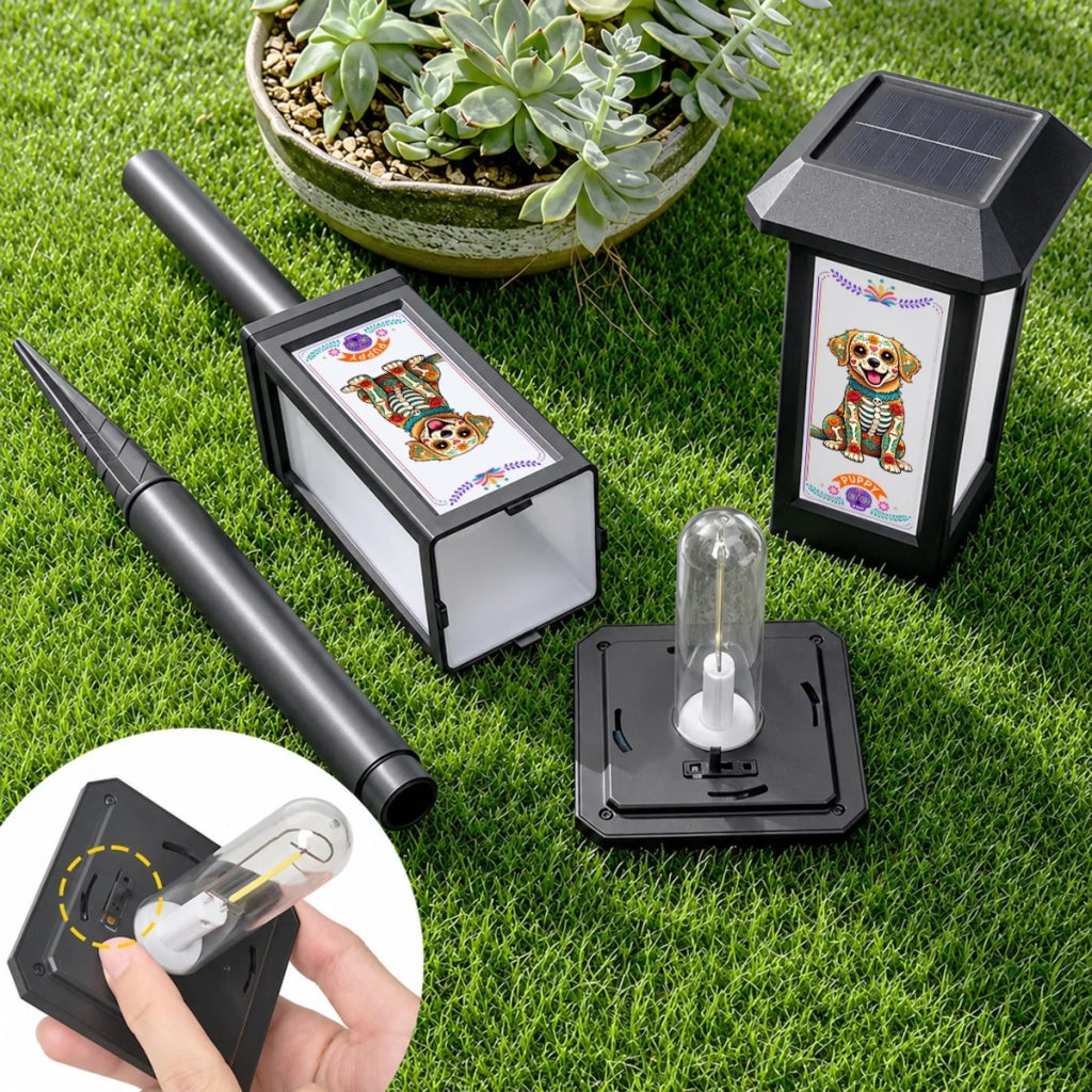 Custom Photo Day Of The Dead Solar Garden Light - Personalized Pet Memorial Sympathy Gifts For Dogs, Cats - A Beautiful Soul Is Never Forgotten