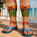 Custom Funny Middle Tube Socks - Personalized Birthday Gifts For Husband, Son, Grandson, Brother, Grandpa, Dad, Yourself - Aloha Good Times