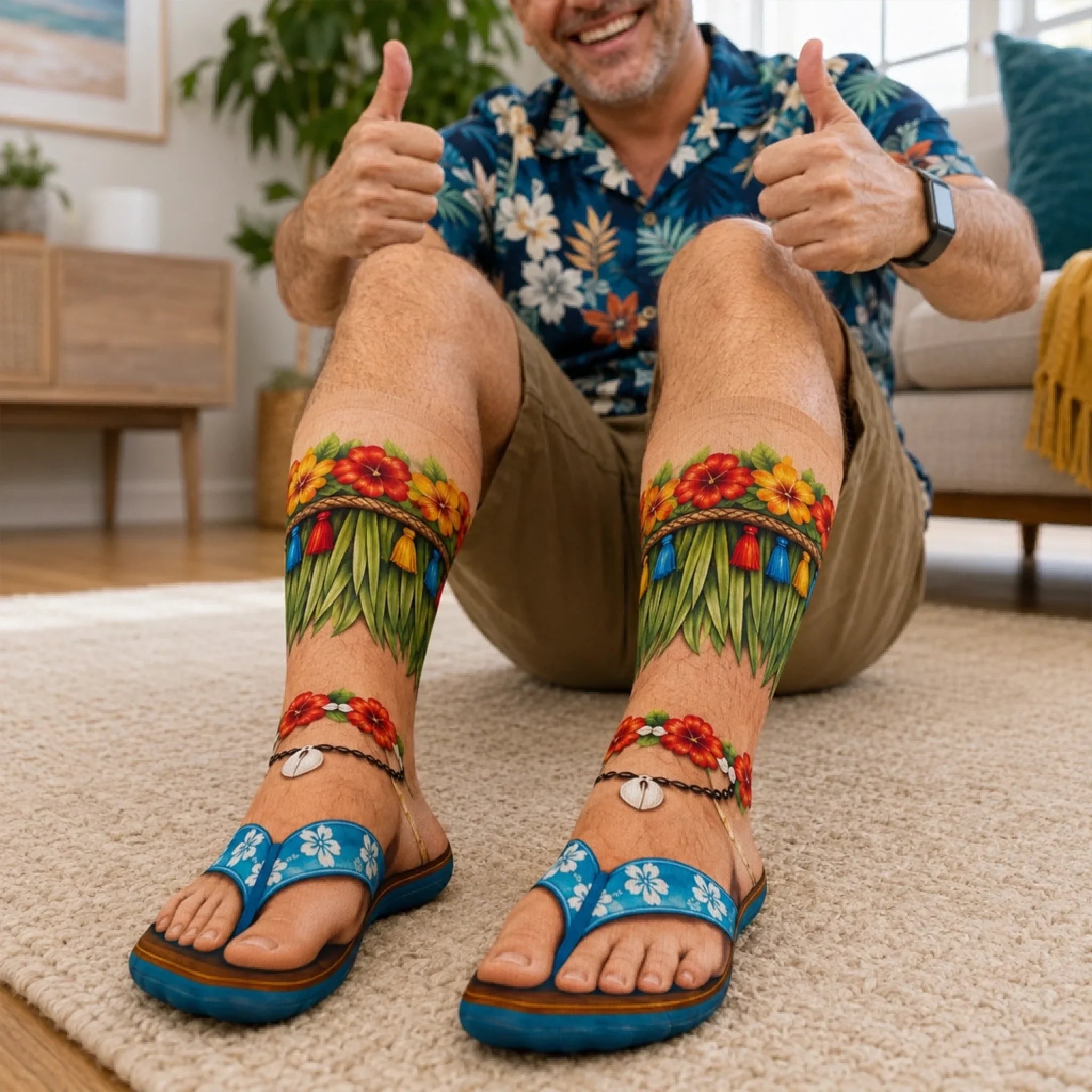 Custom Funny Middle Tube Socks - Personalized Birthday Gifts For Husband, Son, Grandson, Brother, Grandpa, Dad, Yourself - Aloha Good Times