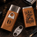Custom Cigar Leather Case With Cutter - Personalized Birthday Gifts For Husband, Son, Grandson, Brother, Grandpa, Dad, Yourself - Good Cigars Great Days