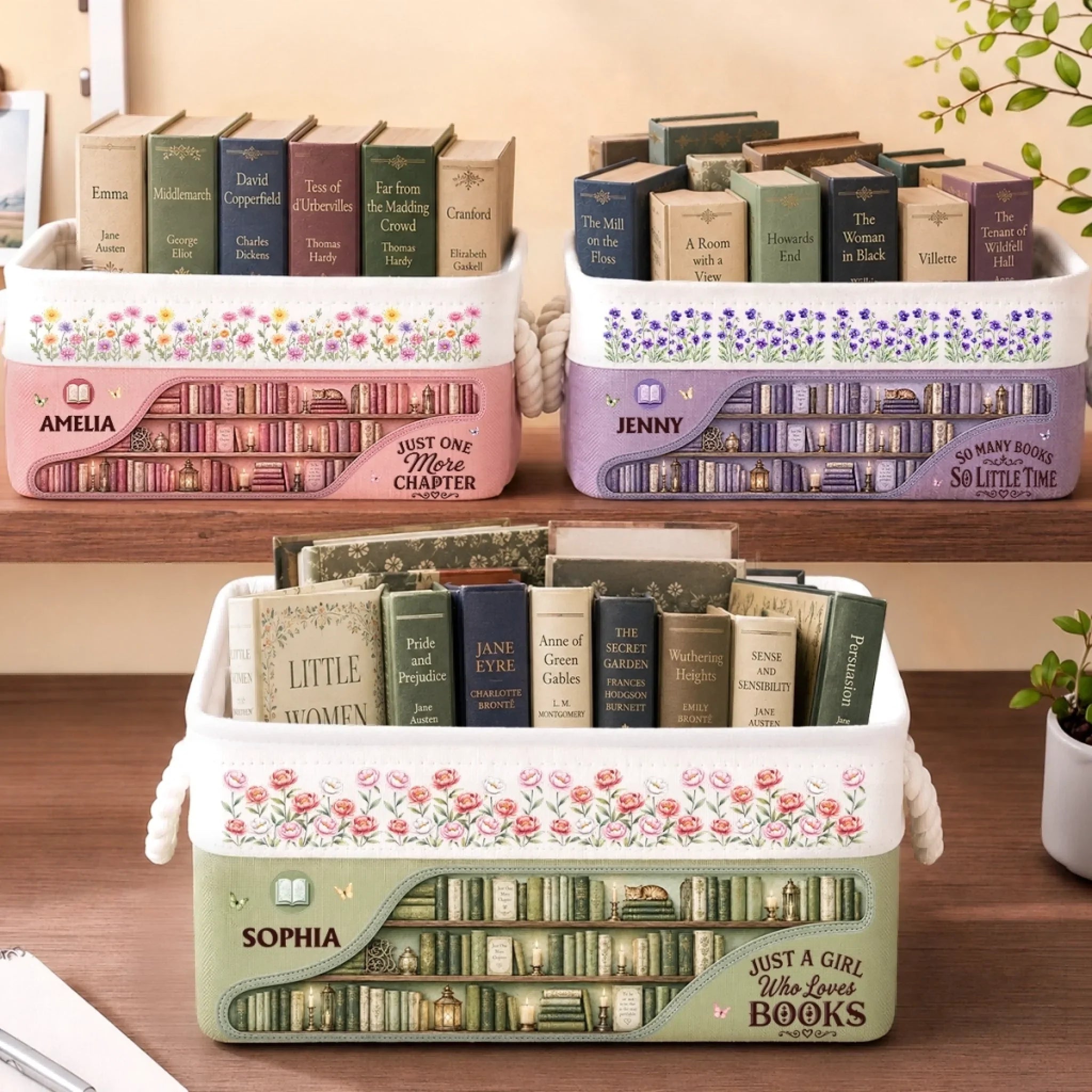 Custom Storage Basket - Personalized Bookish Gifts For Book Lovers, Bookworms, Readers - Find Your Story Here