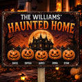 Custom Pumpkin Home Decor Metal Sign - Personalized Halloween Birthday Gifts For For Mom, Dad, Brother, Sister - Making Memories One Scare Away