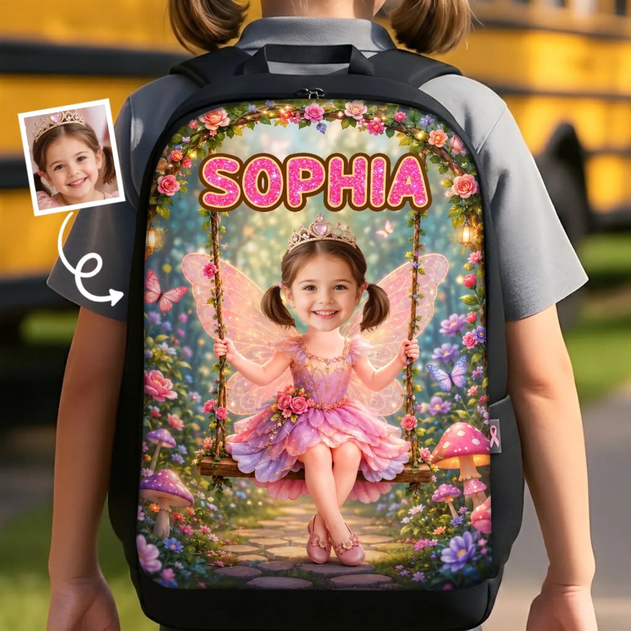 Custom Photo Kids Front Printed Backpack - Personalized Back To School Gifts For Kids - Every Day Is A Fairytale