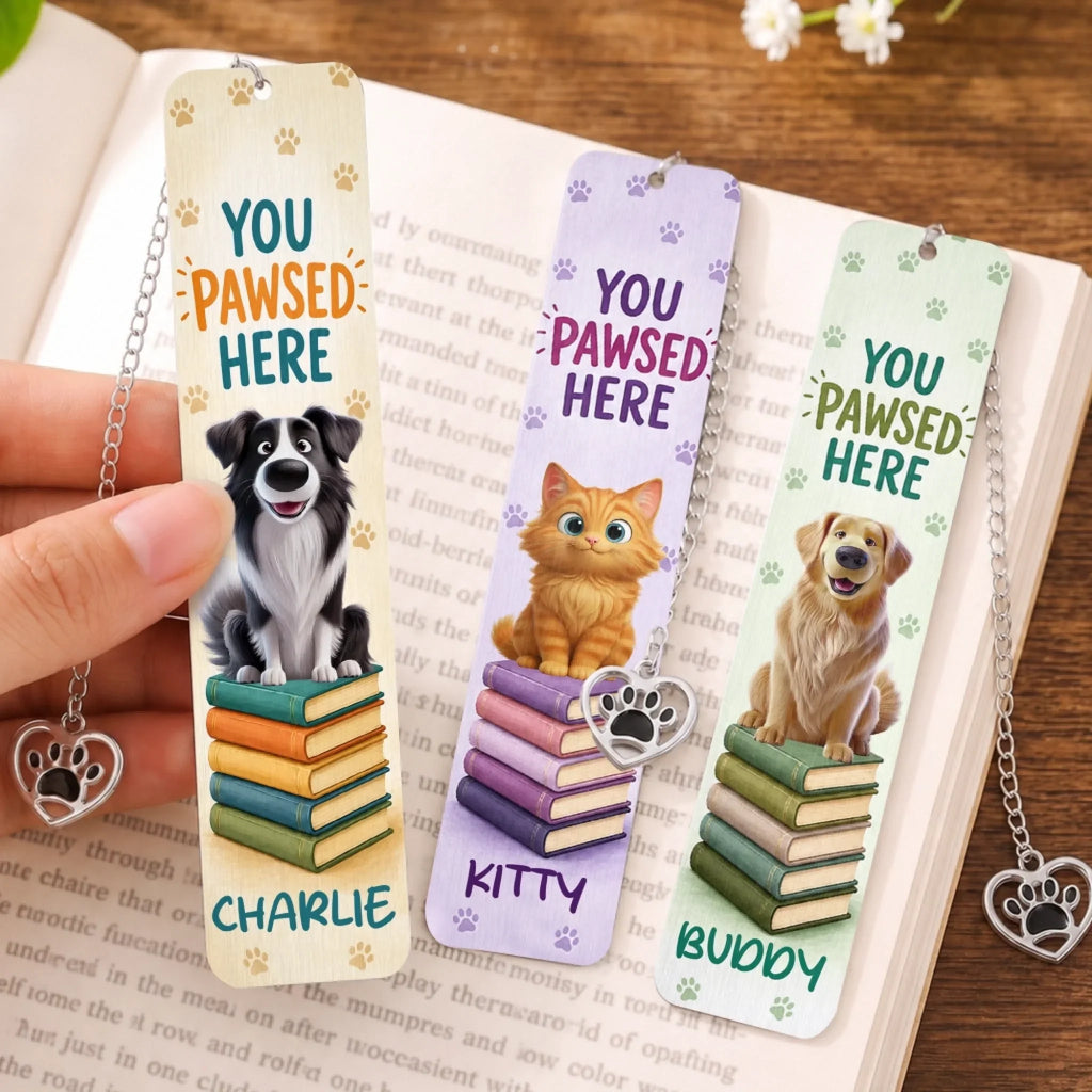 Custom Metal Bookmark - Personalized  Bookish Gifts For Book Lovers, Bookworms, Dog Dad And Mom, Cat Owners - Booked With My Best Friend