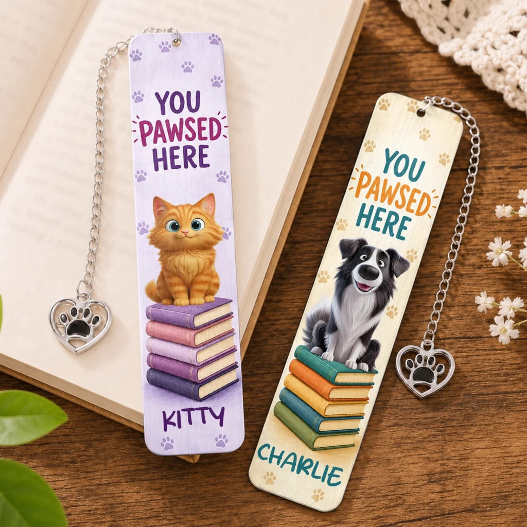 Custom Metal Bookmark - Personalized  Bookish Gifts For Book Lovers, Bookworms, Dog Dad And Mom, Cat Owners - Booked With My Best Friend
