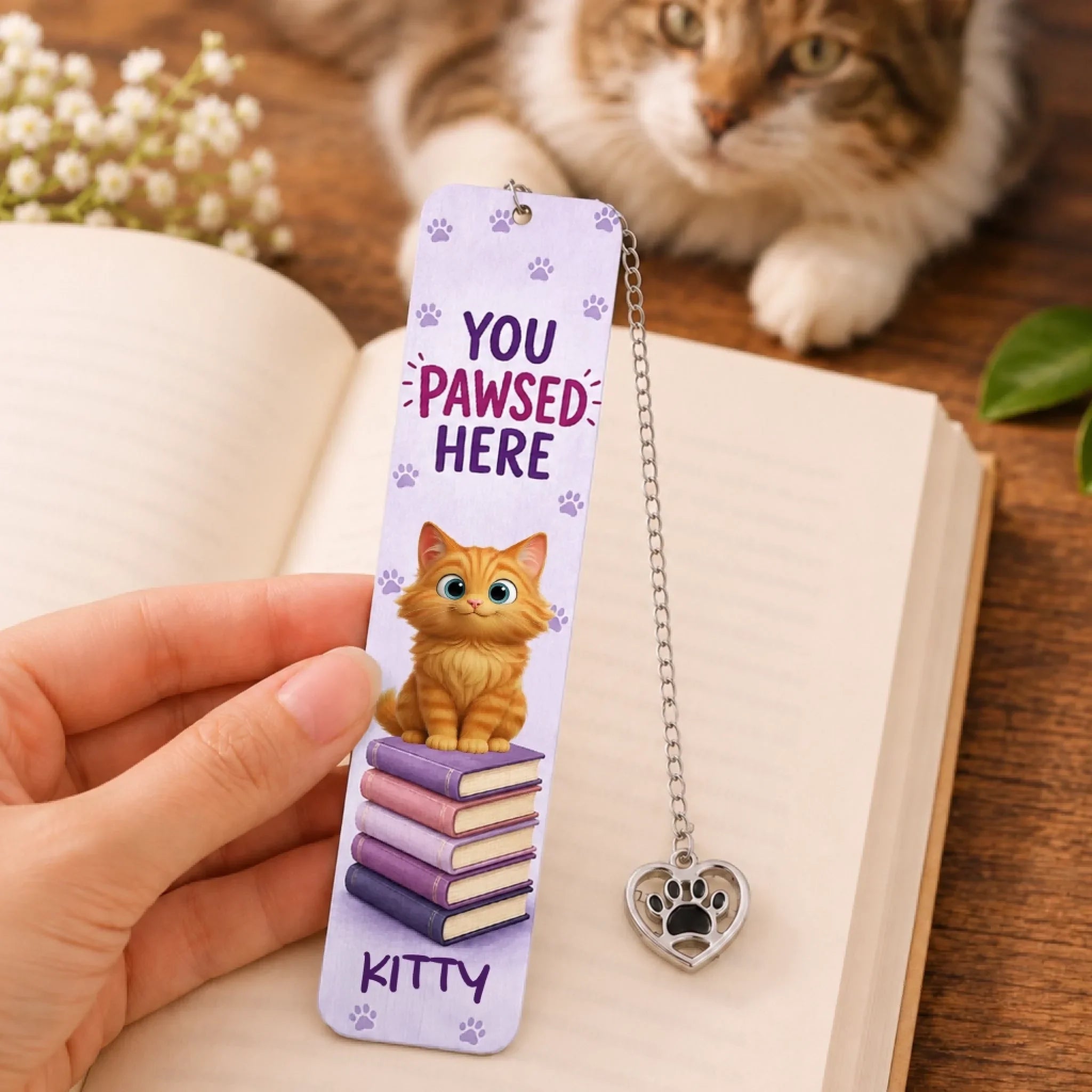 Custom Metal Bookmark - Personalized  Bookish Gifts For Book Lovers, Bookworms, Dog Dad And Mom, Cat Owners - Booked With My Best Friend