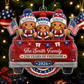Custom Acrylic Ornament - Personalized America 250th Anniversary Christmas Gifts For Mom, Dad, Brother, Sister - Sweet Traditions Of Freedom