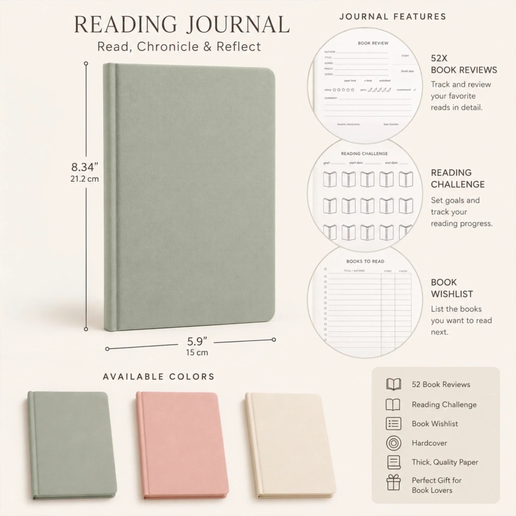 Custom Reading Journal - Personalized Bookish Gifts For Book Lovers, Bookworms, Readers - Books Are My Escape