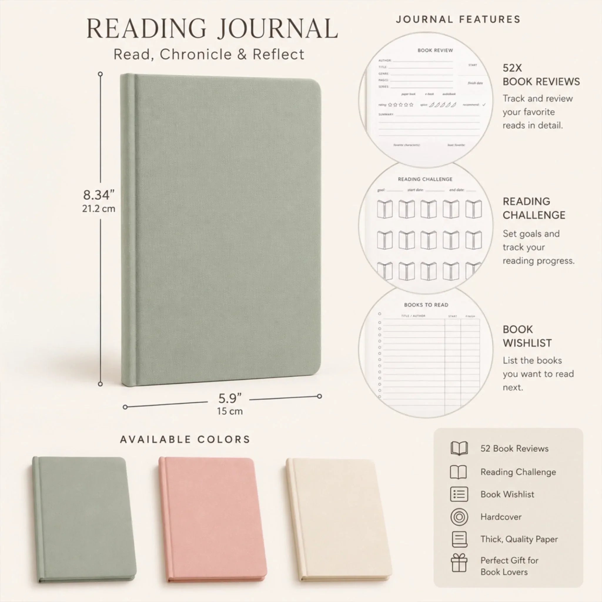 Custom Reading Journal - Personalized Bookish Gifts For Book Lovers, Bookworms, Readers - Pages Full Of Magic