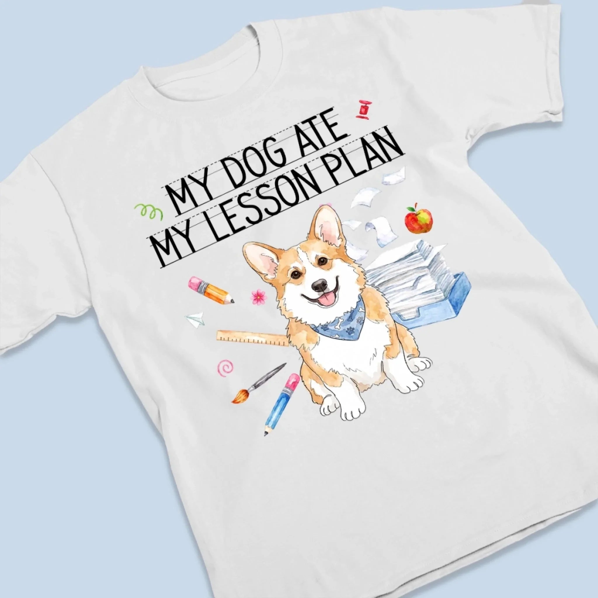 Custom Photo T-shirt, Premium T-shirt, Hoodie - Personalized Teacher Appreciation, Back To School Gifts For Teachers, Dog Lovers - Teaching With Pups
