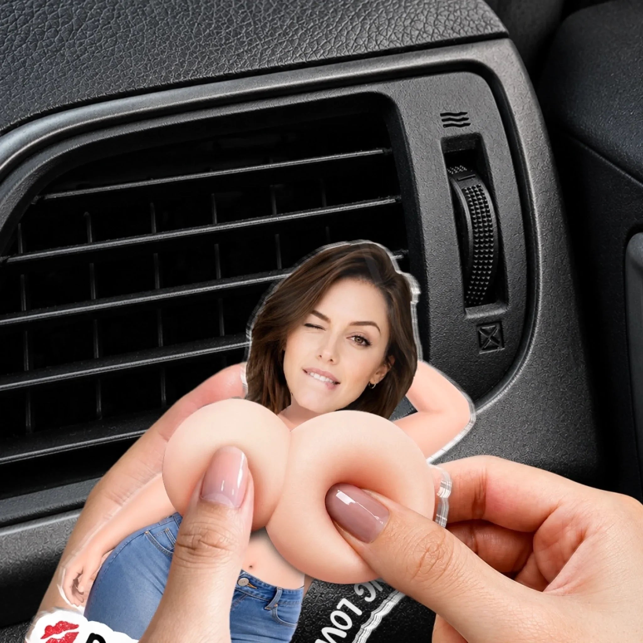 Custom Photo Squishy Acrylic Car Vent Clip - Personalized Anniversary Wedding Gifts For Husband And Wife, Him And Her - Drive Safe, I'll Be Waiting
