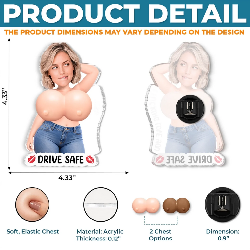 Custom Photo Squishy Acrylic Car Vent Clip - Personalized Anniversary Wedding Gifts For Husband And Wife, Him And Her - Drive Safe, I'll Be Waiting