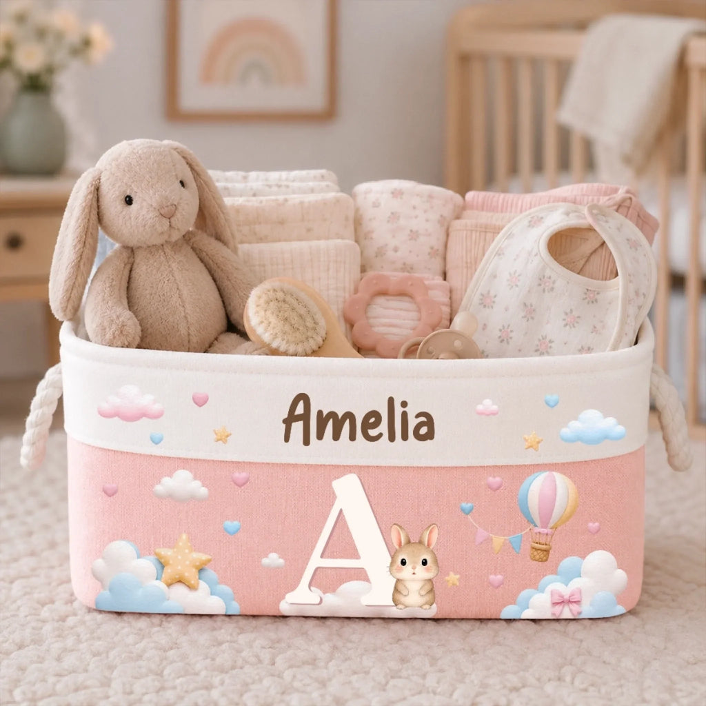 Custom Storage Basket - Personalized Baby Shower, Gender Reveal Gifts For New Moms, New Dads, New Parents - Dream Big My Little Star