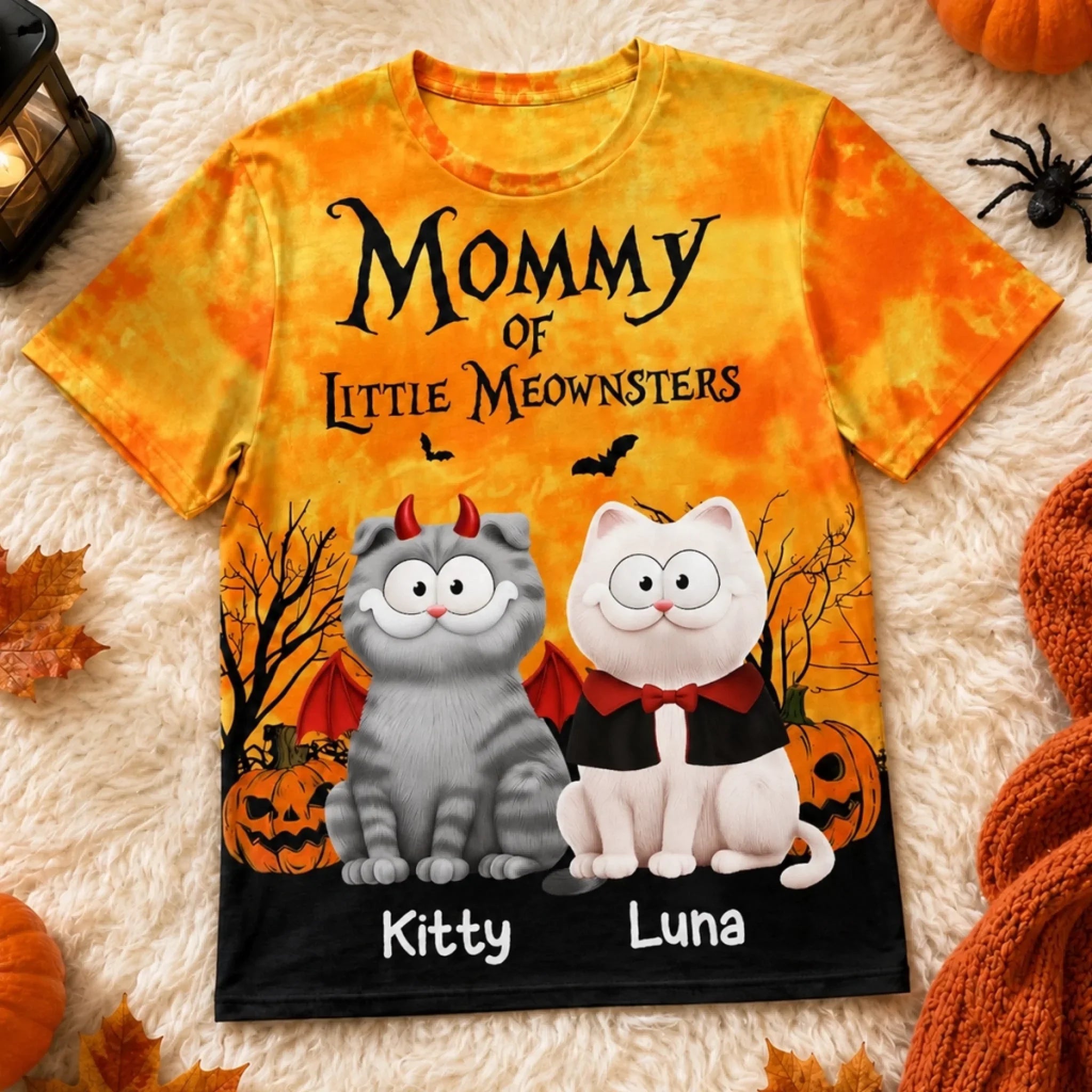 Custom T-shirt - Personalized Halloween Birthday Gifts For Dog Cat Lovers, Dog Dad And Mom, Cat Owners - Paws Love Pumpkin Spice