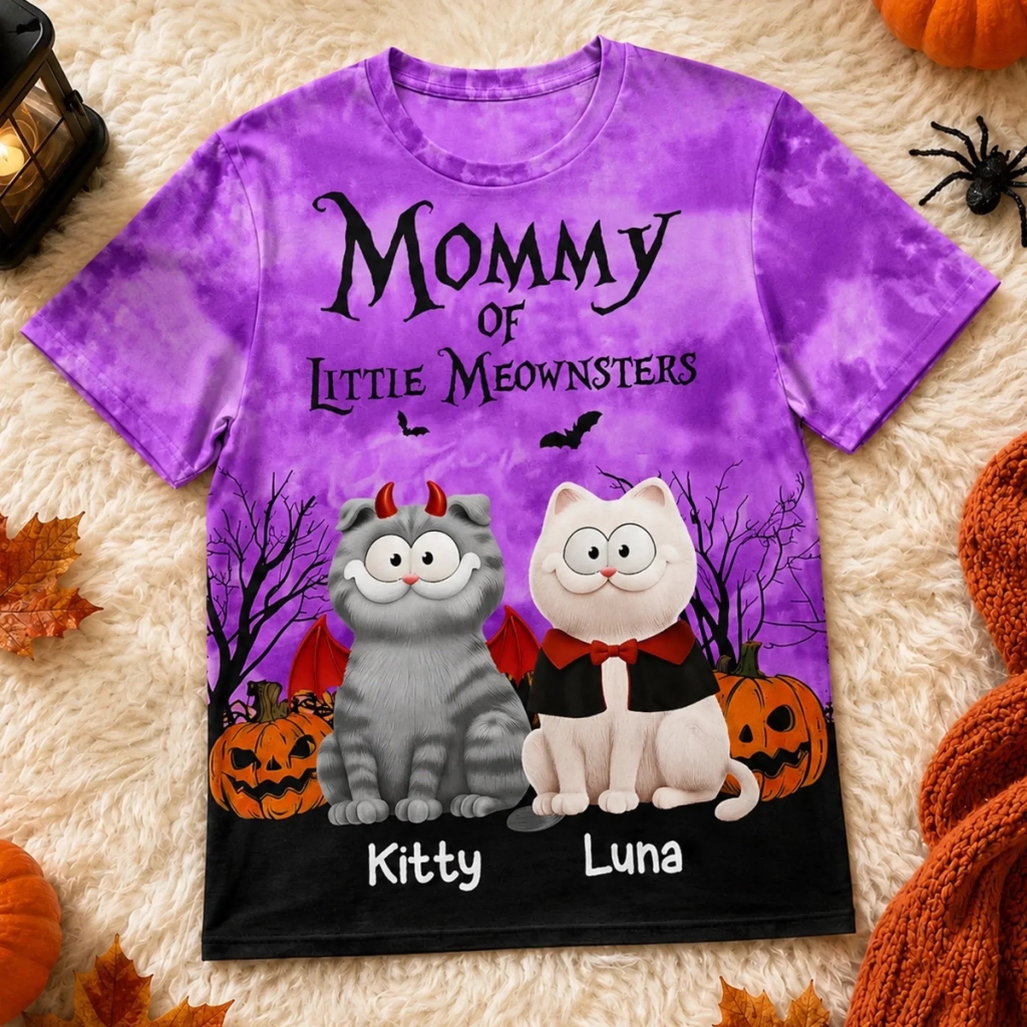 Custom T-shirt - Personalized Halloween Birthday Gifts For Dog Cat Lovers, Dog Dad And Mom, Cat Owners - Paws Love Pumpkin Spice