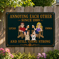 Custom Home Decor Metal Sign - Personalized  Anniversary Wedding Gifts For Husband And Wife, Dog Cat Lovers - Our Happy Little Home