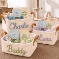 Custom Embroidery Storage Basket - Personalized  Birthday Gifts For Dog Cat Lovers, Dog Dad And Mom, Cat Owners - Daily Dose Of Joy