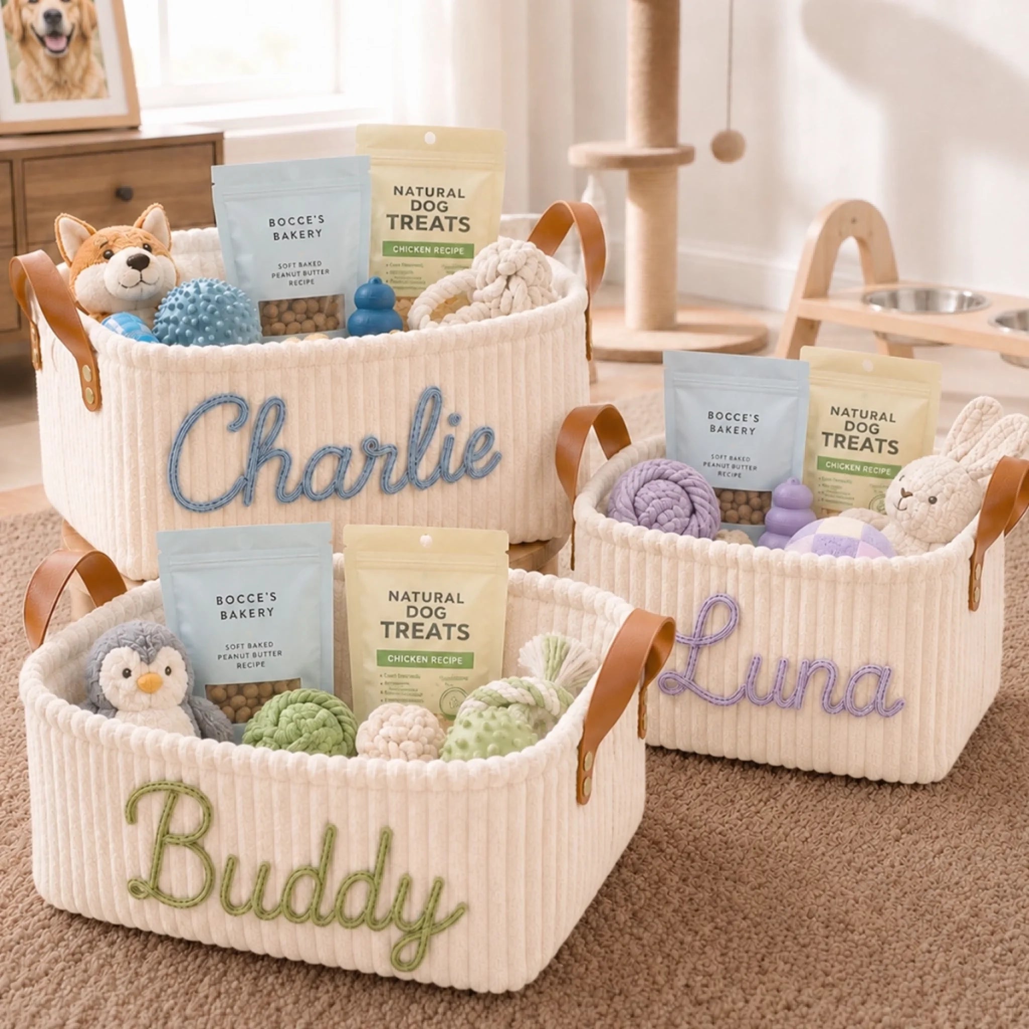 Custom Embroidery Storage Basket - Personalized  Birthday Gifts For Dog Cat Lovers, Dog Dad And Mom, Cat Owners - Daily Dose Of Joy