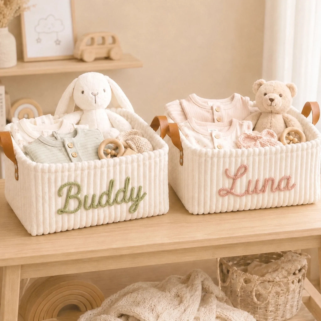 Custom Embroidery Storage Basket - Personalized  Birthday Gifts For Dog Cat Lovers, Dog Dad And Mom, Cat Owners - Daily Dose Of Joy