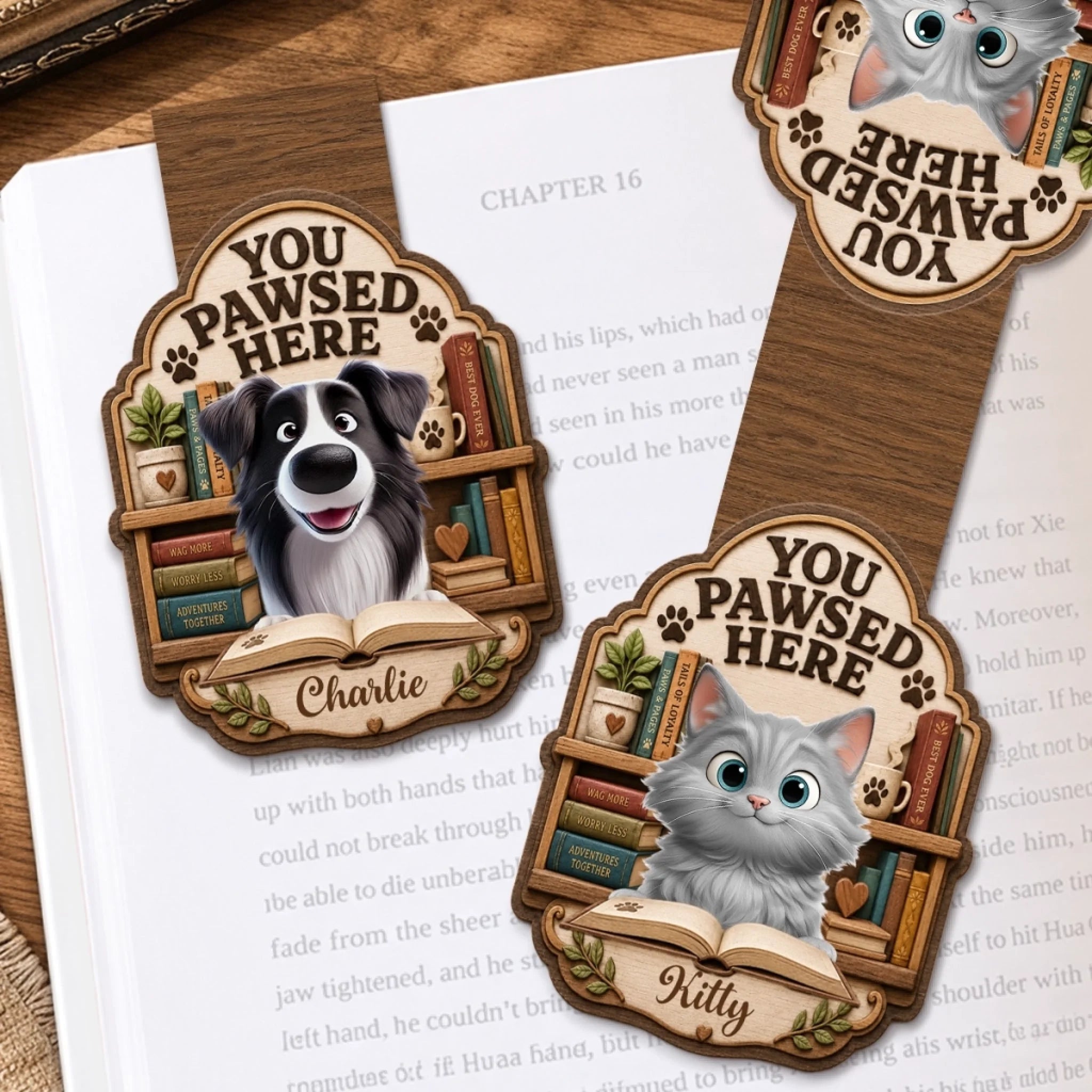 Custom Shaped Magnetic Bookmark - Personalized  Bookish Gifts For  Book Lovers, Bookworms, Dog Dad And Mom, Cat Owners - Life Is Better With Pets