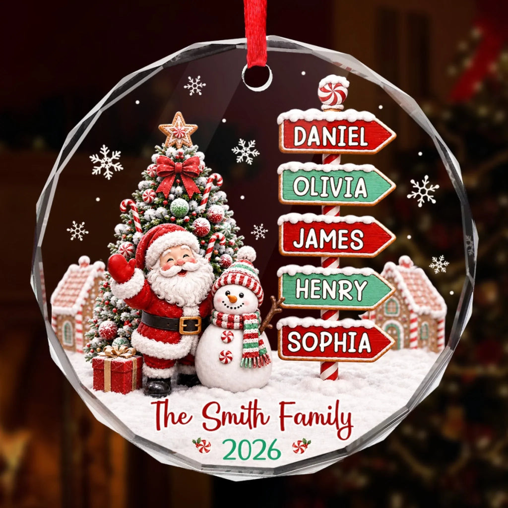 Custom Circle Glass Ornament - Personalized Christmas Birthday Gifts For Mom, Dad, Brother, Sister - Wonderful Time Together