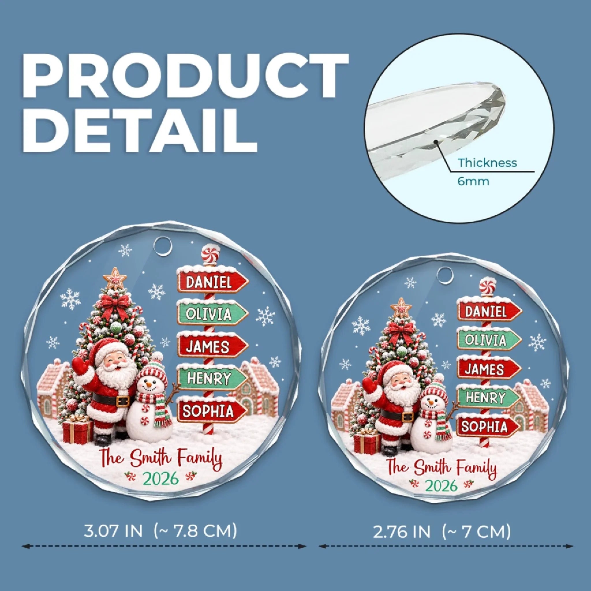 Custom Circle Glass Ornament - Personalized Christmas Birthday Gifts For Mom, Dad, Brother, Sister - Wonderful Time Together