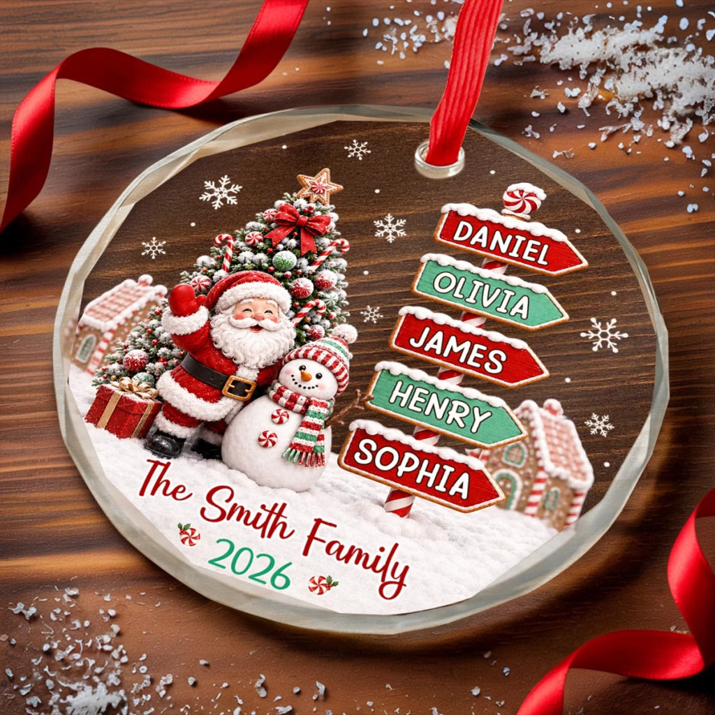 Custom Circle Glass Ornament - Personalized Christmas Birthday Gifts For Mom, Dad, Brother, Sister - Wonderful Time Together