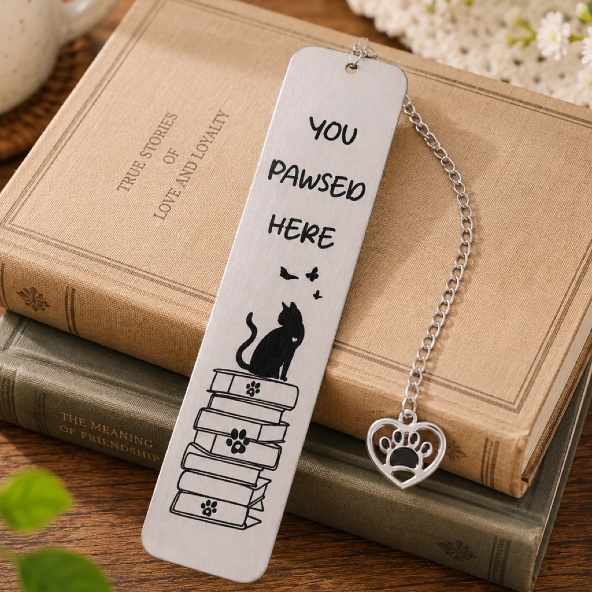 Custom Metal Bookmark - Personalized  Bookish Gifts For Book Lovers, Bookworms, Cat Mom And Dad - You Pawsed Here