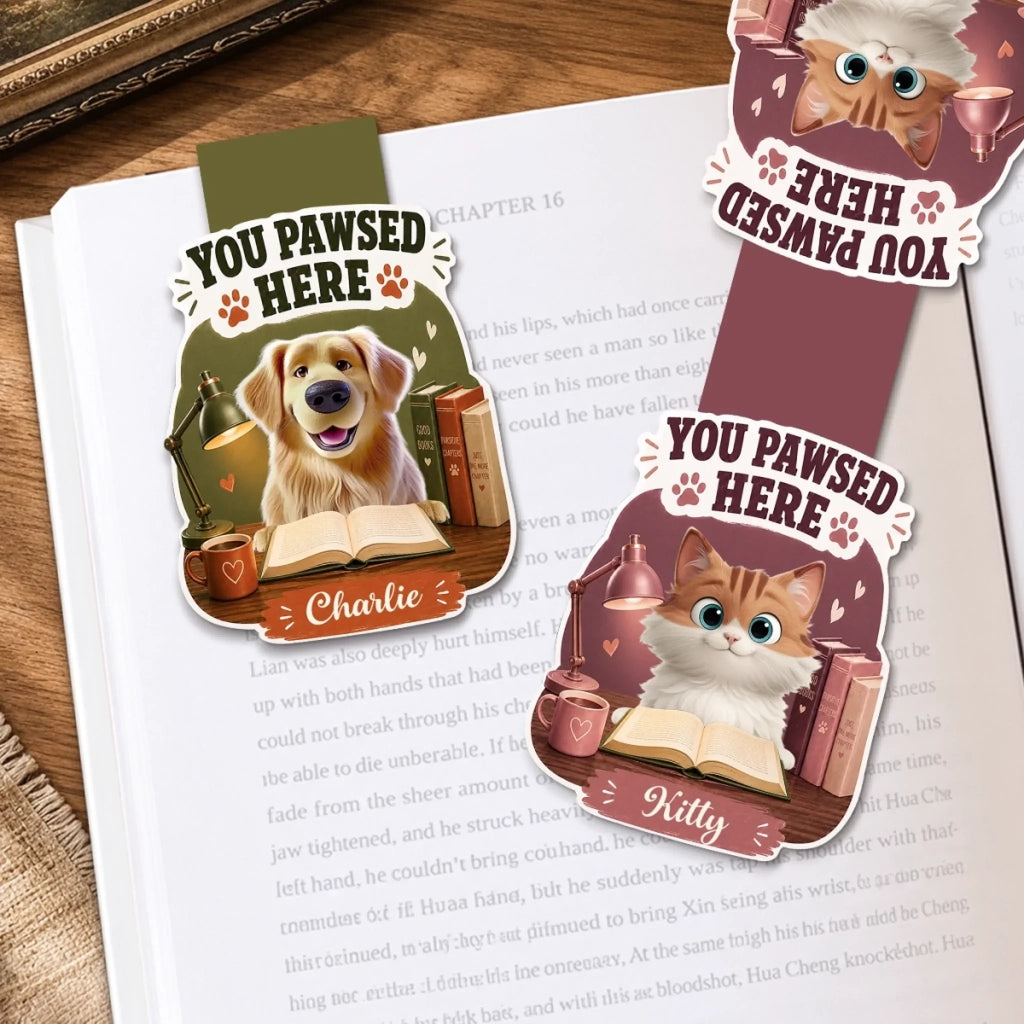 Custom Shaped Magnetic Bookmark - Personalized  Bookish Gifts For  Book Lovers, Bookworms, Dog Dad And Mom, Cat Owners - Bookish Happy Hours