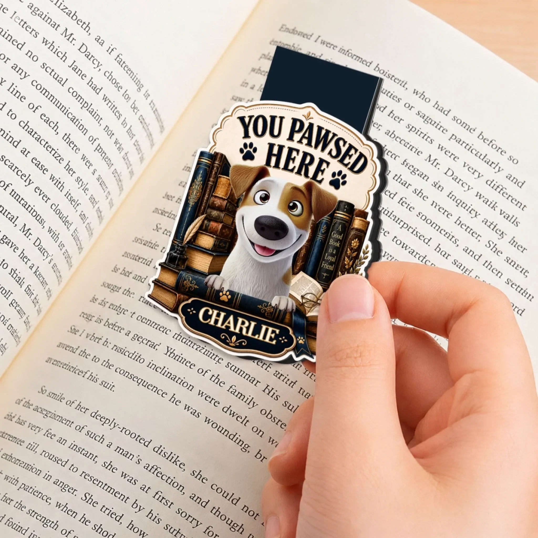 Custom Shaped Magnetic Bookmark - Personalized  Bookish Gifts For  Book Lovers, Bookworms, Dog Dad And Mom, Cat Owners - Pawfect Reading Time