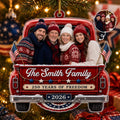 Custom Photo Acrylic Ornament - Personalized America 250th Anniversary Christmas Gifts For Mom, Dad, Brother, Sister - Stars Stripes And Christmas