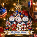 Custom Acrylic Ornament - Personalized America 250th Anniversary Christmas Gifts For Mom, Dad, Brother, Sister - United In Love Proud In Spirit