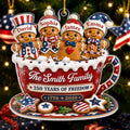 Custom Acrylic Ornament - Personalized America 250th Anniversary Christmas Gifts For Mom, Dad, Brother, Sister - Holiday Cheer Together