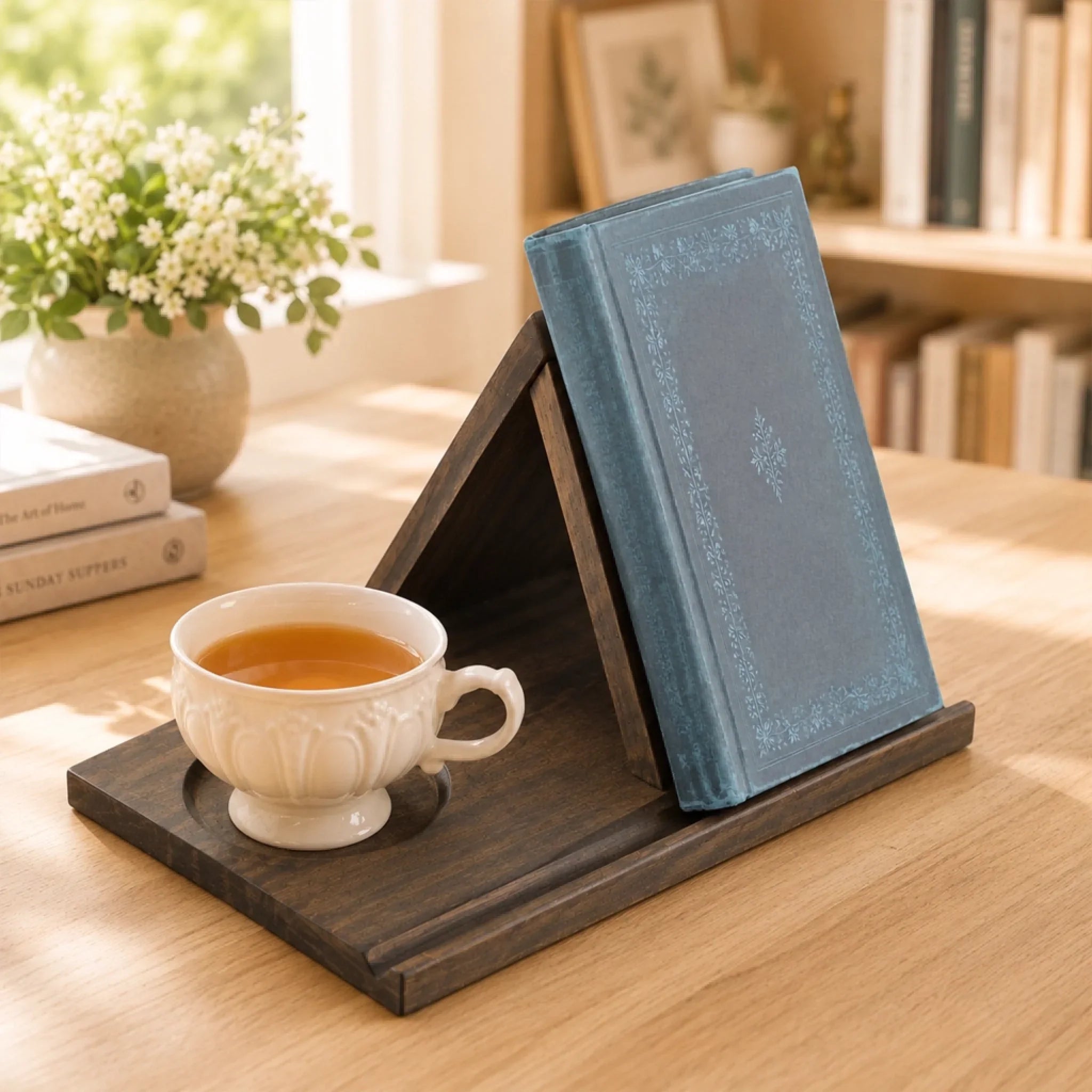 Custom Wooden Book Holder - Personalized Bookish Gifts For Book Lovers, Bookworms, Readers - Reading Feels Like Home