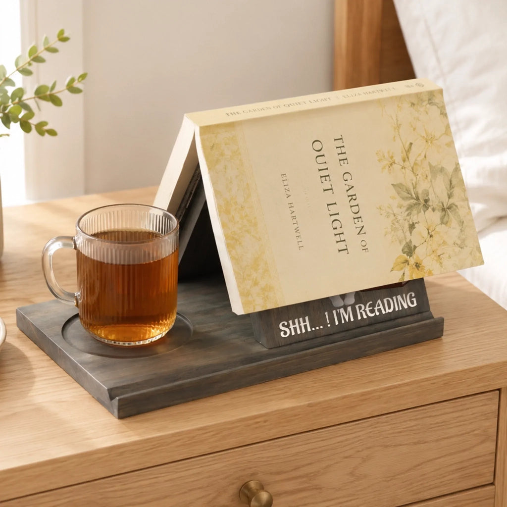 Custom Wooden Book Holder - Personalized Bookish Gifts For Book Lovers, Bookworms, Readers - Reading Feels Like Home
