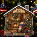 Custom Acrylic Ornament - Personalized America 250th Anniversary Christmas Gifts For Mom, Dad, Brother, Sister - United We Stand Together We Cozy