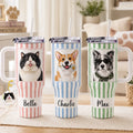 Custom Photo 40 Oz Stainless Steel Tumbler With Handle - Personalized Birthday Gifts For Dog Cat Lovers, Dog Dad And Mom, Cat Owners - Good Drinks, Happy Paws