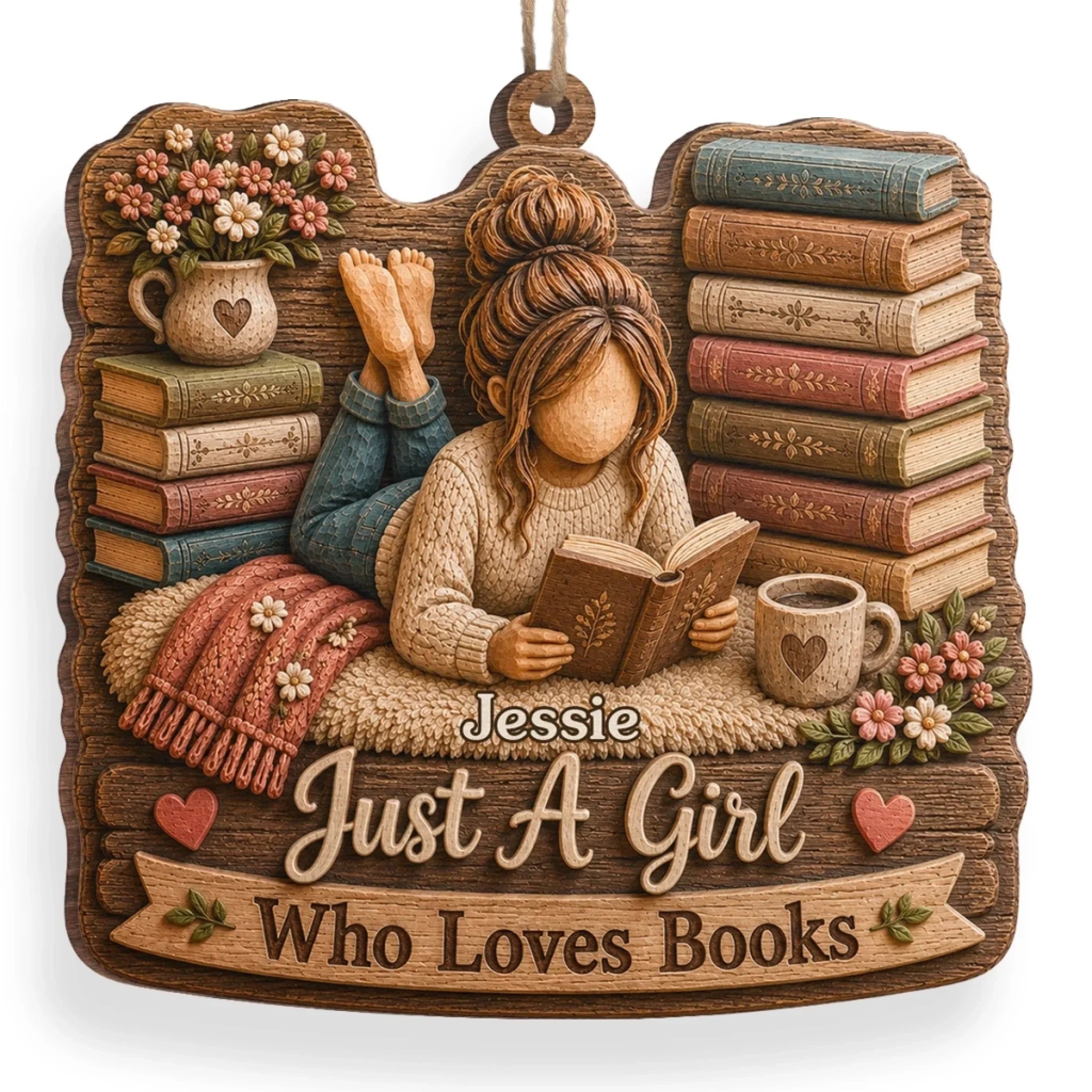 Custom Wood Ornament - Personalized Christmas  Bookish Gifts For Book Lovers, Bookworms, Readers - Booked All Weekend