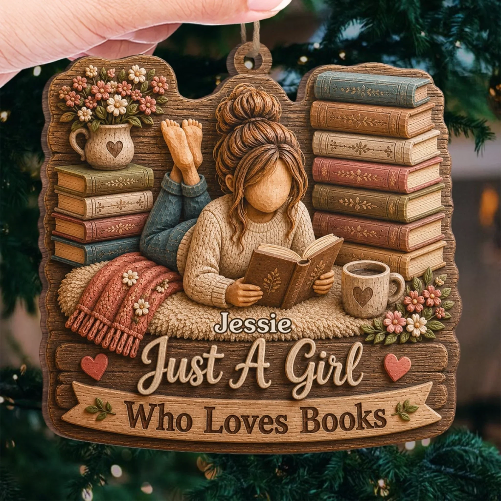 Custom Wood Ornament - Personalized Christmas  Bookish Gifts For Book Lovers, Bookworms, Readers - Booked All Weekend