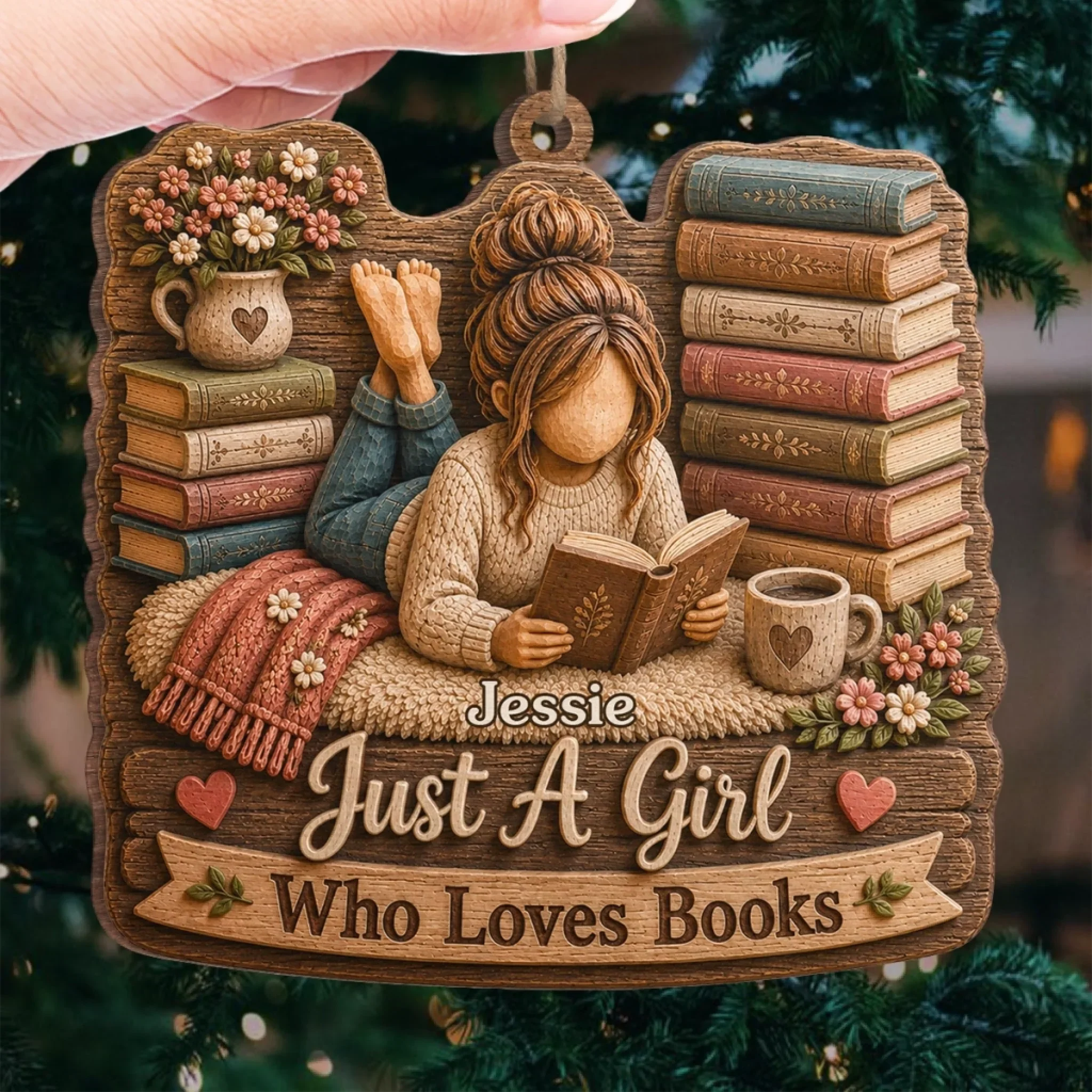 Custom Wood Ornament - Personalized Christmas  Bookish Gifts For Book Lovers, Bookworms, Readers - Booked All Weekend
