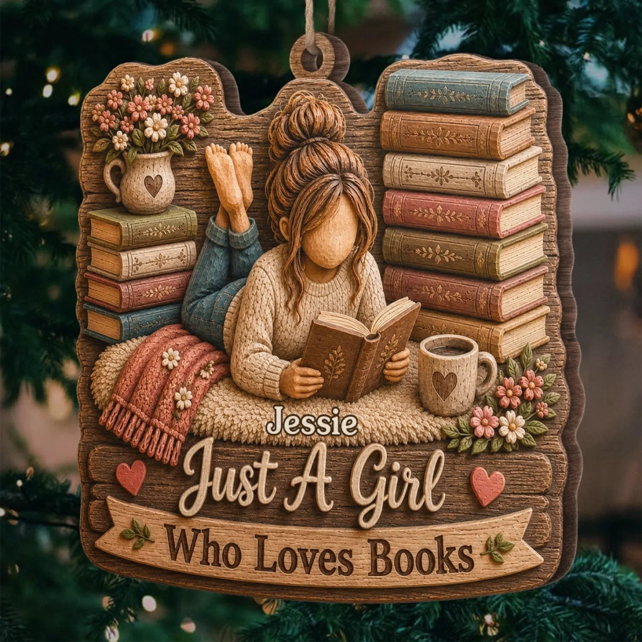 Custom Wood Ornament - Personalized Christmas  Bookish Gifts For Book Lovers, Bookworms, Readers - Booked All Weekend