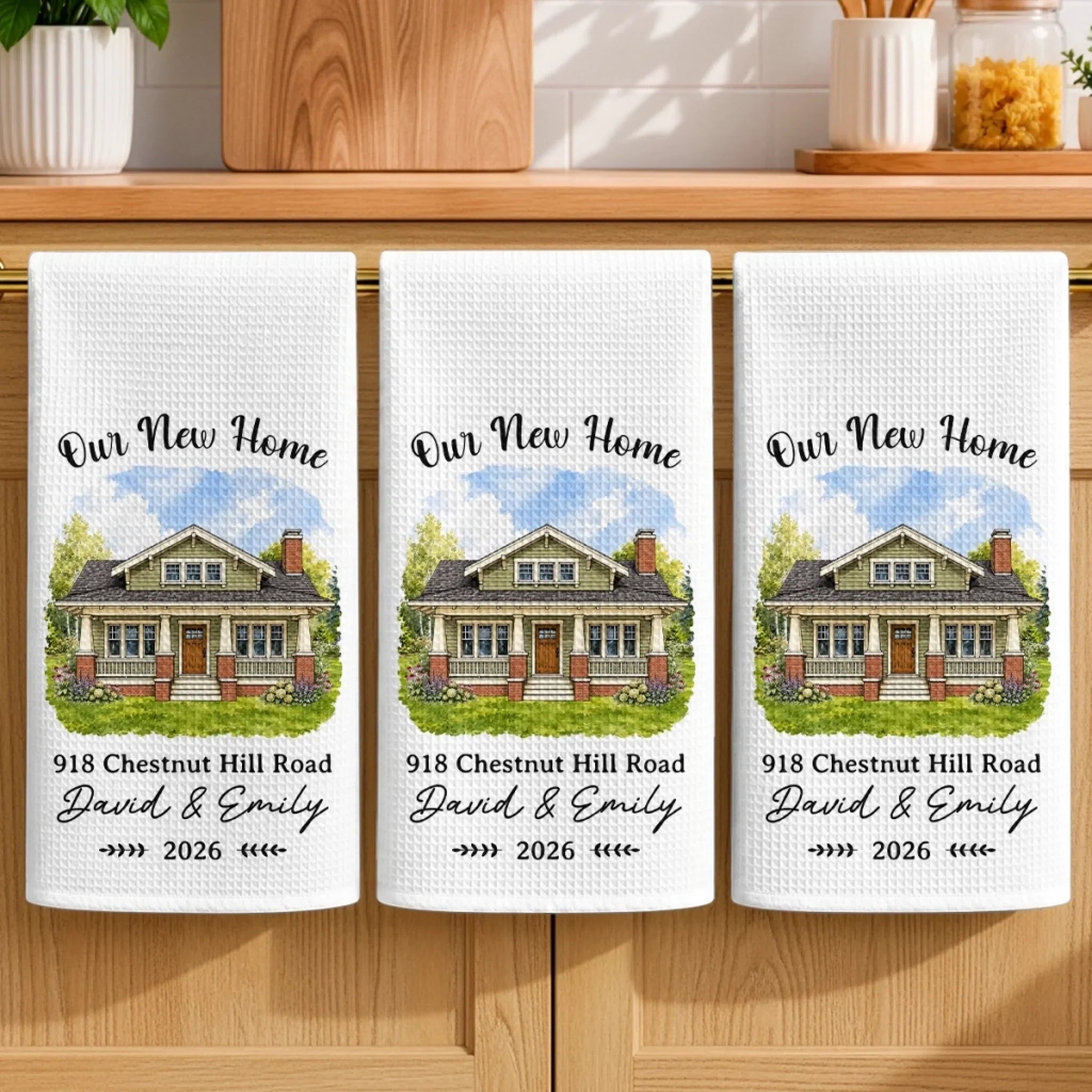 Custom Photo New Home Kitchen Towel - Personalized Anniversary Christmas Wedding Gifts For Husband And Wife, Him And Her - Home Sweet New Beginning